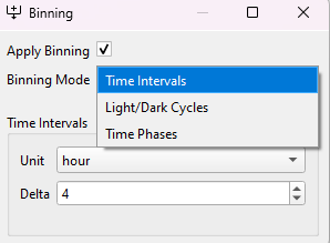 Figure: Binning widget