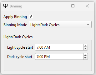Figure: Cycles binning mode