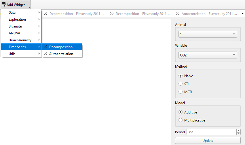 Figure: Time Series Decomposition command