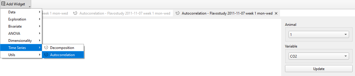 Figure: Time Series Autocorrelation command