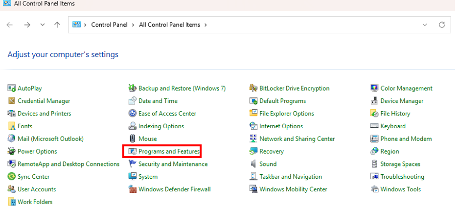 Figure: Uninstallation (Step1)